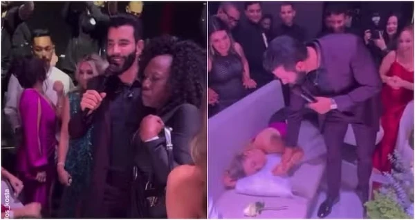 Em casamento de Éder Militão em SP, Gusttavo Lima canta para acordar convidada adormecida  por Reprodução/Redes Sociais 
