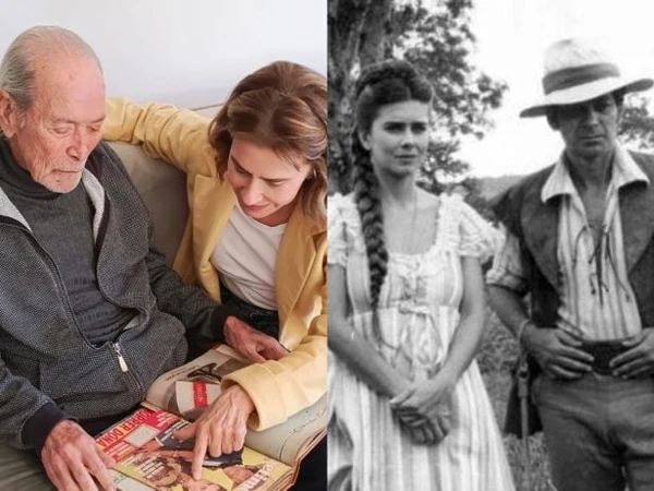 Maitê Proença e Gracindo Júnior formaram um par romântico na novela "Dona Beija"   por Reprodução