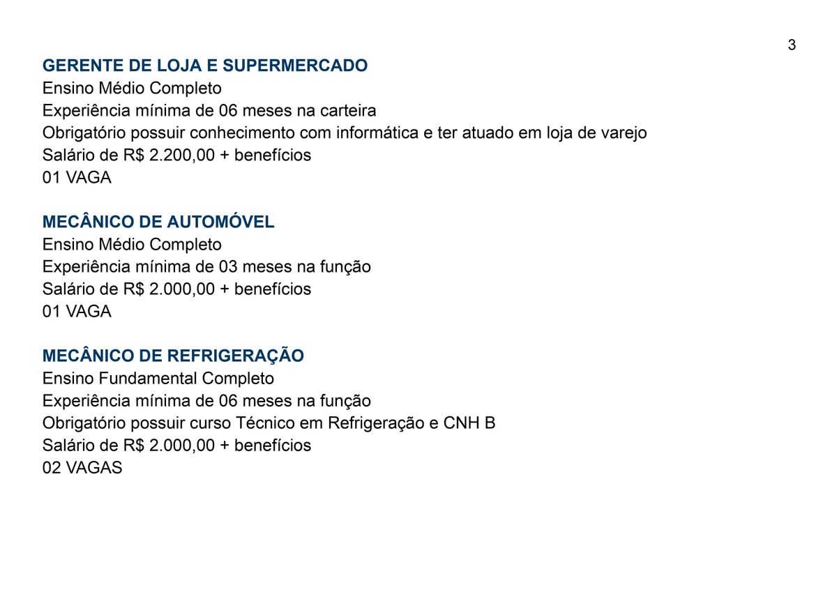 Veja vagas para 22/07 por Reprodução