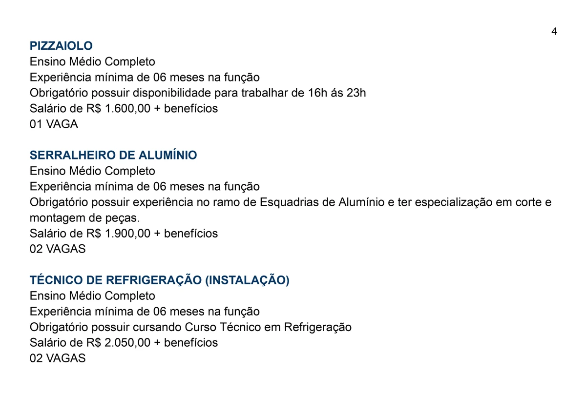 Veja vagas para 22/07 por Reprodução
