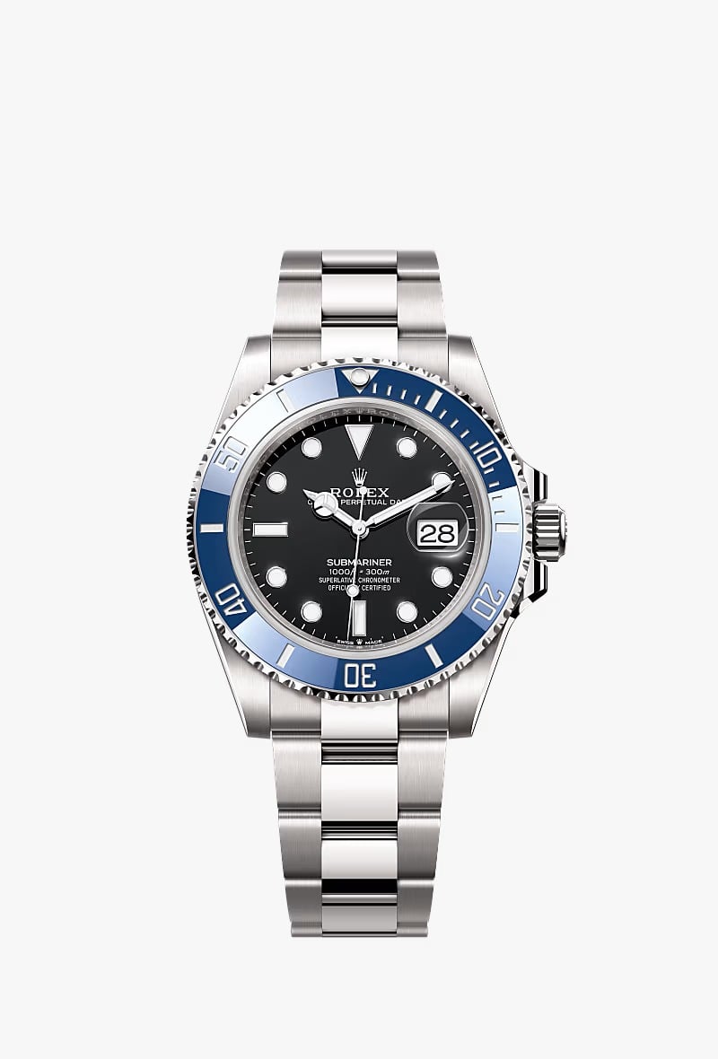 O relógio Submariner Date  Oyster, feito com ouro branco, da marca Rolex, custa cerca de R$ 418 mil por Reprodução/Rolex