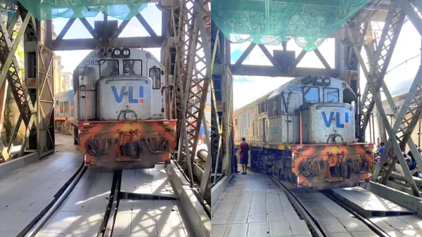 Trem descarrila em ponte do Recôncavo