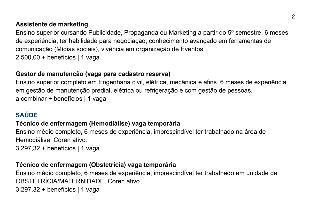 Vagas do SIMM por Reprodução