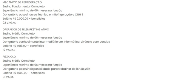 Vagas do Sinebahia por Reprodução