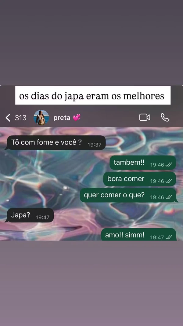 Ju de Paulla mostrou prints de conversas com Preta Gil  por Reprodução/Instagram