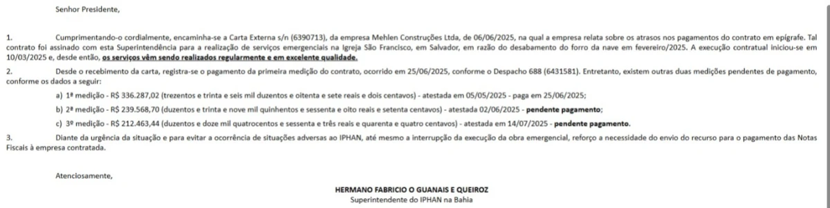 Ofício nº 2513/2025/IPHAN-BA-IPHAN