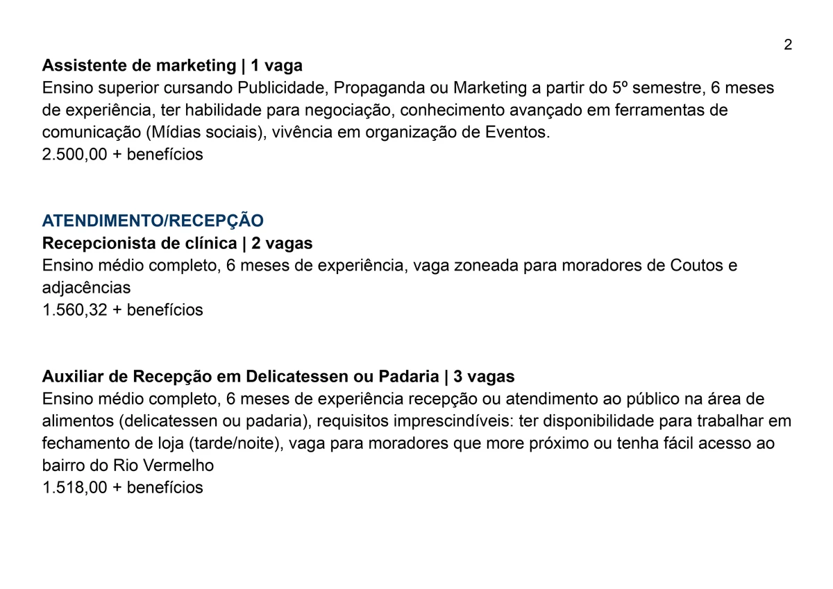 Vagas do SIMM por Reprodução