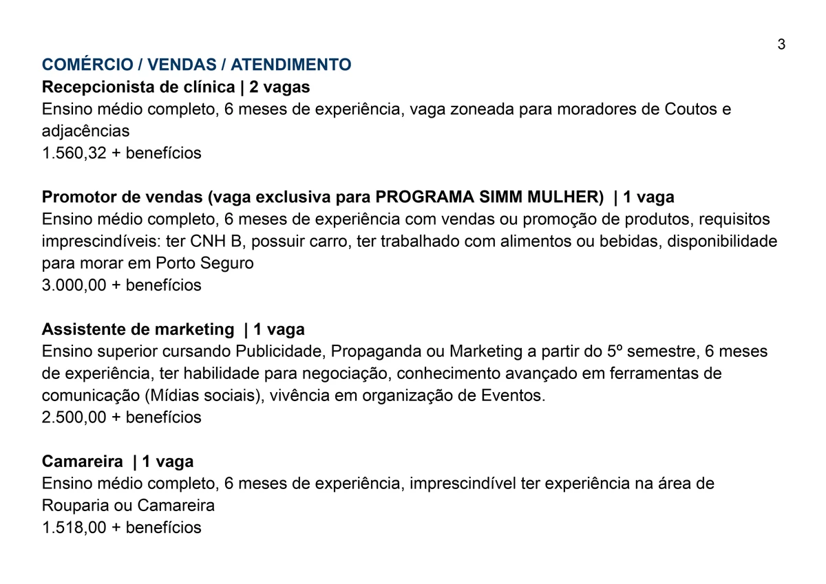 Vagas do SIMM por Reprodução