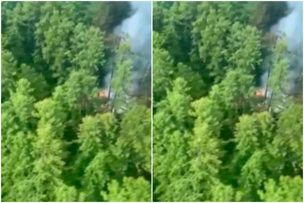Local da queda de avião na Rússia