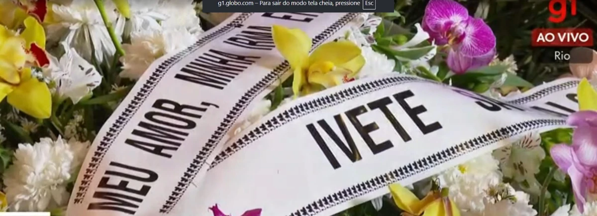 Coroa de flores no velório de Preta Gil  por Reprodução/TV Globo