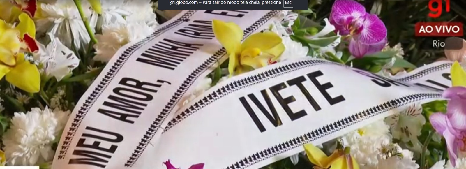 Coroa de flores no velório de Preta Gil  por Reprodução/TV Globo
