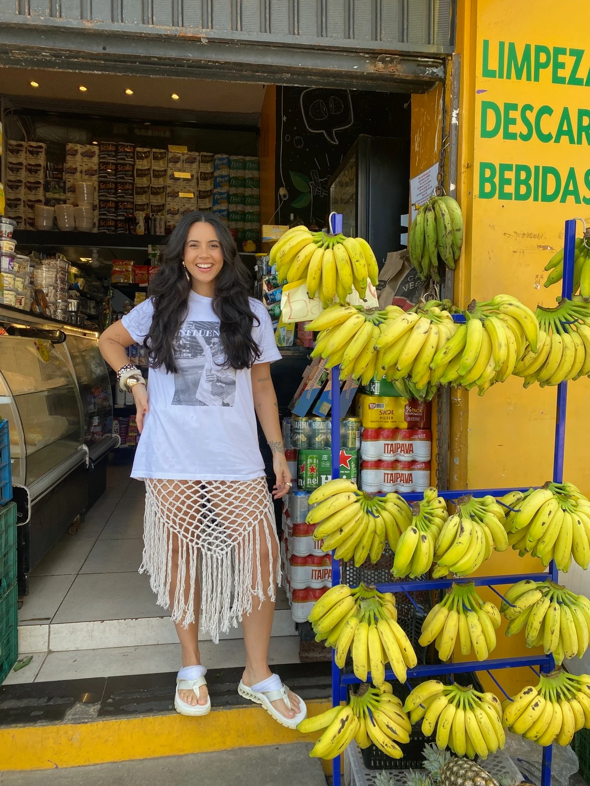 Fernanda Nogueira apostou em uma mistura fashion e muito interessante