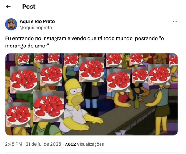 O morango do amor está dominando a internet por Reprodução @aquieriopreto