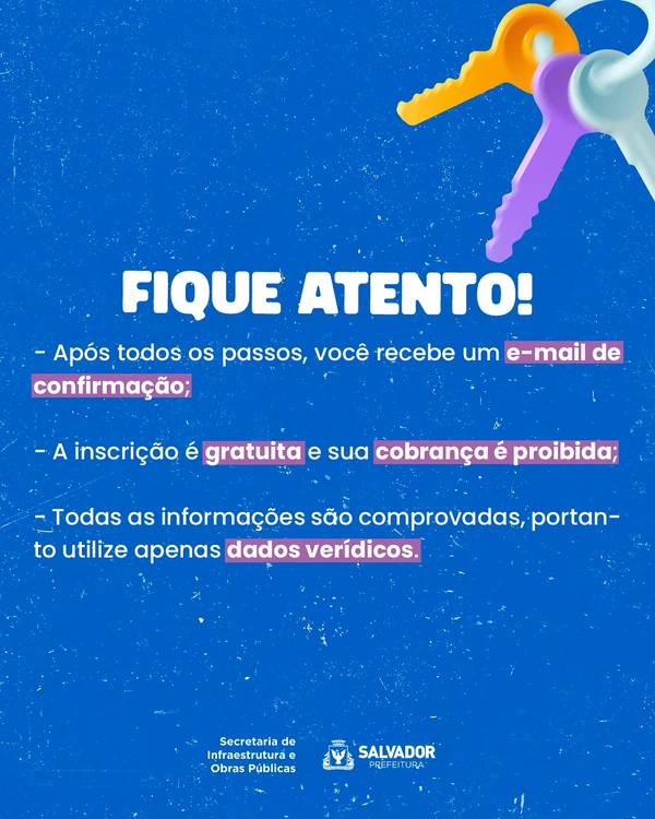 Veja o passo a passo de como se inscrever no programa 'Minha Casa, Minha Vida' por Reprodução/Seinfra Salvador