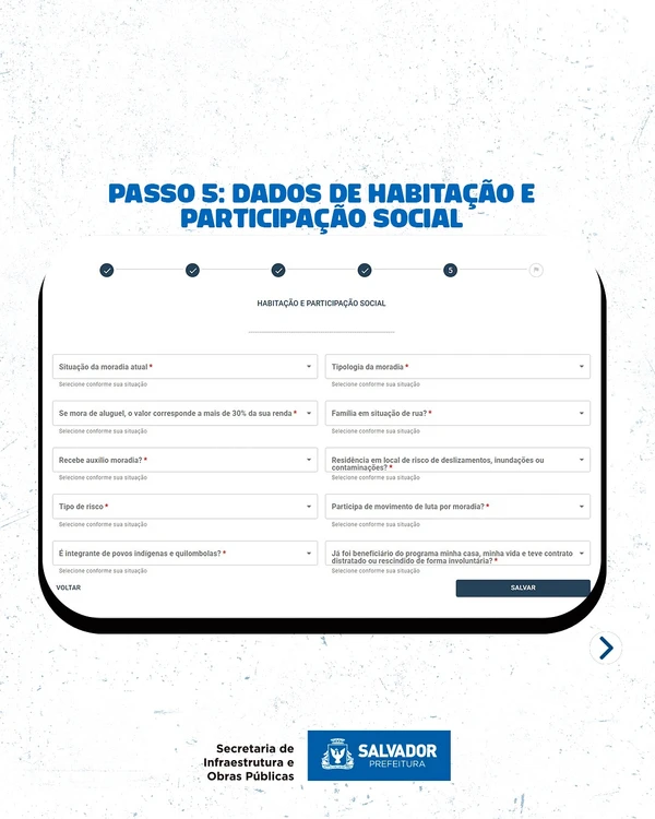 Passo 5  por Reprodução/Seinfra Salvador