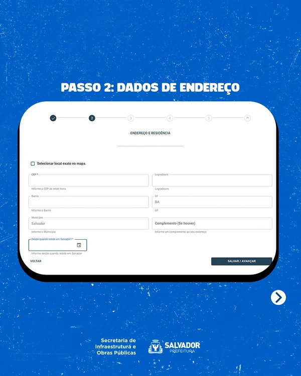 Passo 1 por Reprodução/Seinfra Salvador