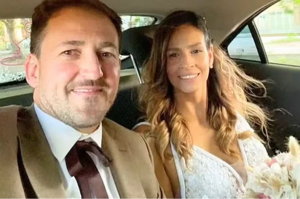 Julieta Silva e o marido Lucas Giménez, que a denunciou por agressão por auto-upload