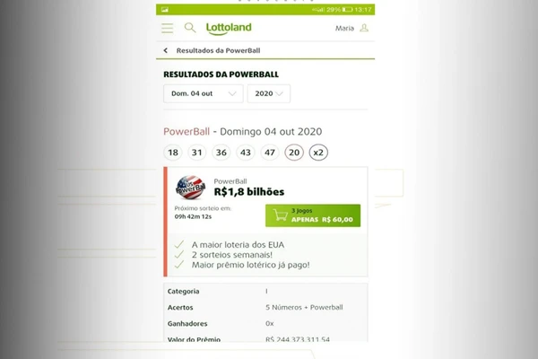 Print apresentado pela empresa mostra resultado do sorteio por Reprodução