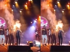 Imagem - Cabelo de vocalista da banda 'Limão com Mel' pega fogo durante show; veja vídeo