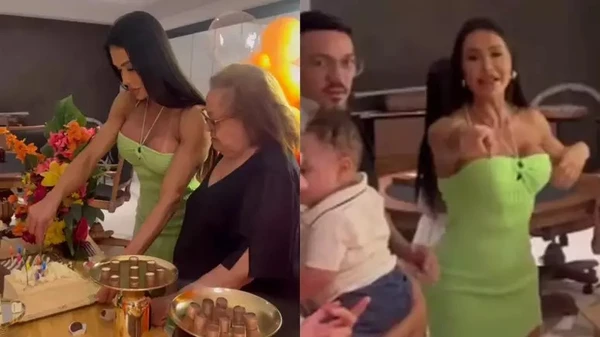 Gracyanne Barbosa faz festa de aniversário pra ex-sogra, mãe de Belo por Reprodução/Instagram