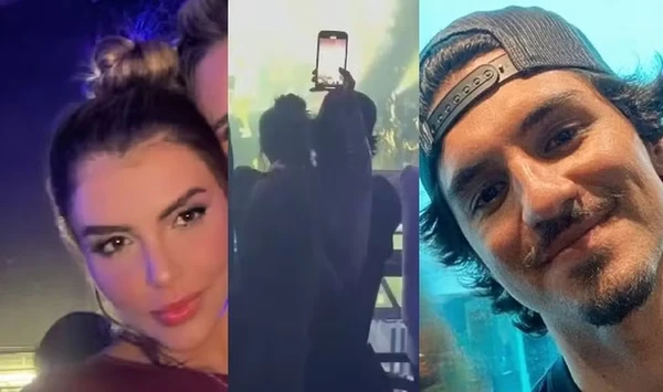 Isabella Arantes e Gabriel Medina juntinhos no camarote do show de Veigh por Reprodução/Instagram