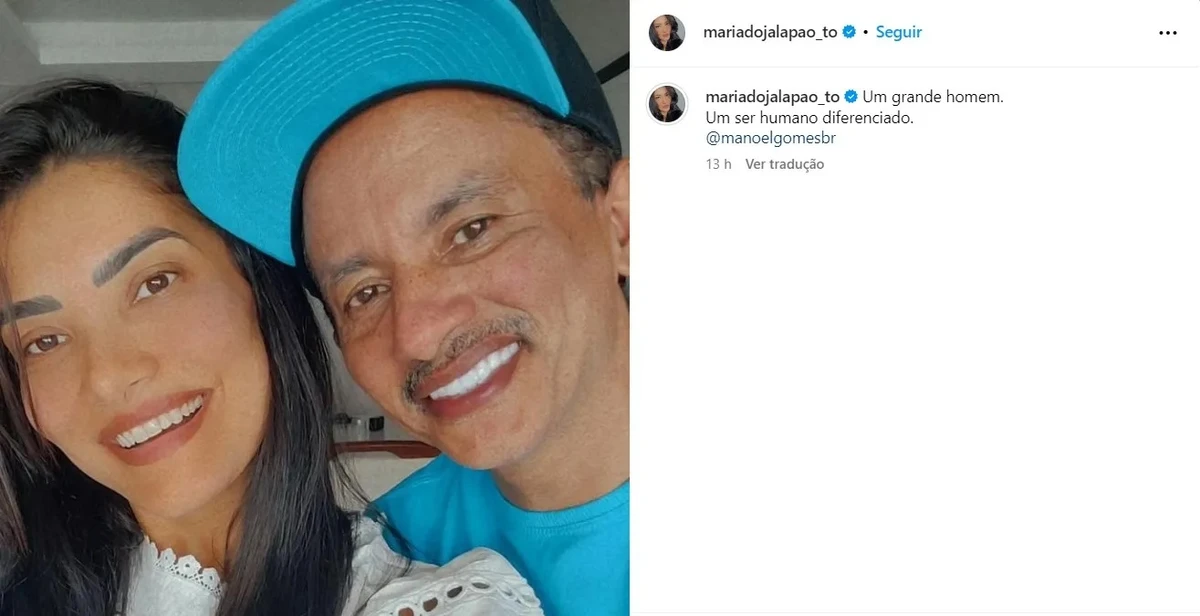 Manoel Gomes, dono do hit 'Caneta Azul' e Diva Gomes  por Reprodução/Redes Sociais 