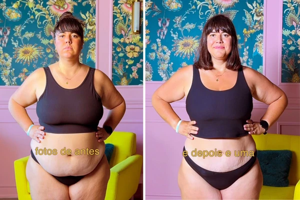 Raíza Costa antes e depois do desafio