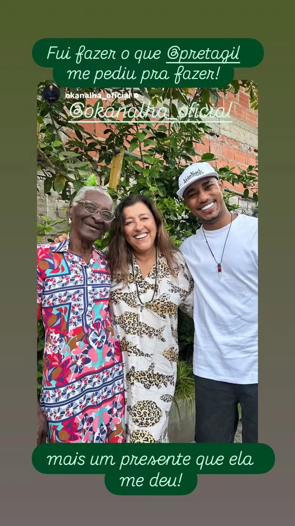 Regina Casé visitou família de O Kannalha  por Reprodução/Instagram