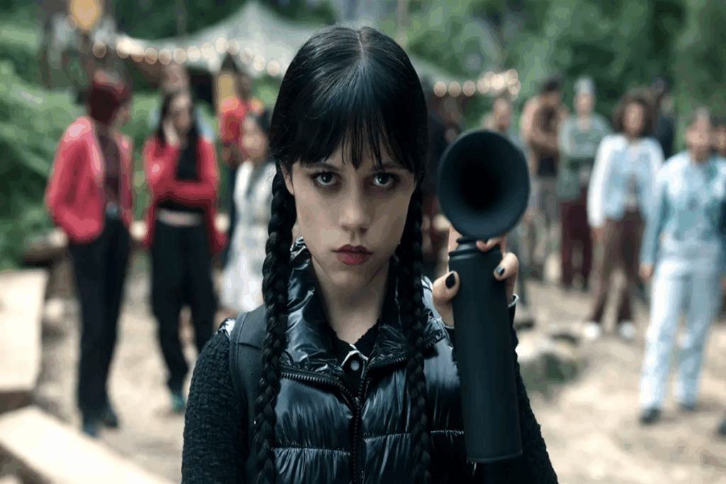Em &#8220;Wandinha&#8221;, a personagem tenta impedir que suas visões assustadoras se tornem reais (Imagem: Reprodução digital | Netflix)