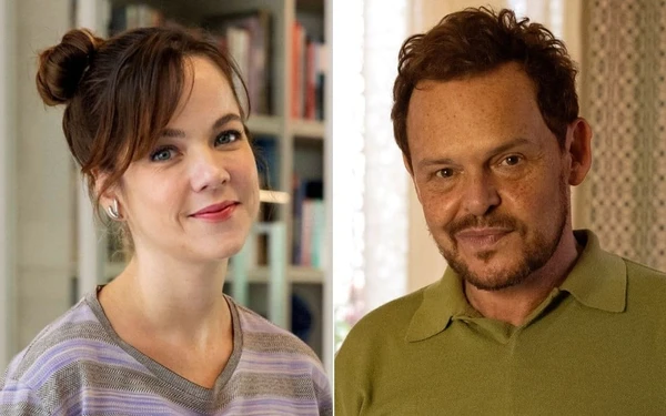 Marieta (Cacá Ottoni) e Poliana (Matheus Nachtergaele)