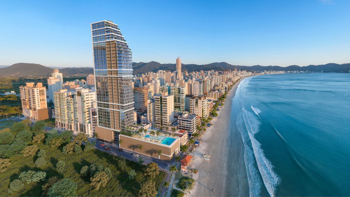 'Prédio do Neymar' fica em Itapema, onde o metro quadrado custa R$ 14.547. A cidade fica atrás apenas de Balneário Camboriú, por Divulgação/Edify One