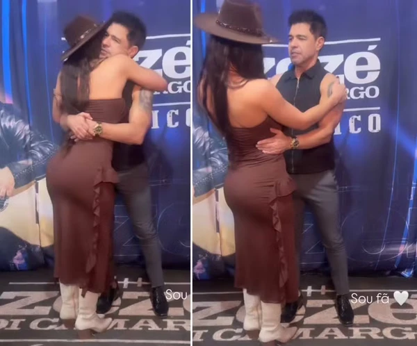 Zezé Di Camargo convidou 'fã gata' da plateia para camarim por Reprodução/Instagram