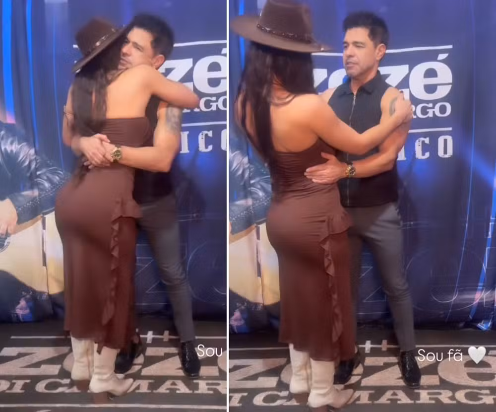 Zezé Di Camargo convidou 'fã gata' da plateia para camarim por Reprodução/Instagram
