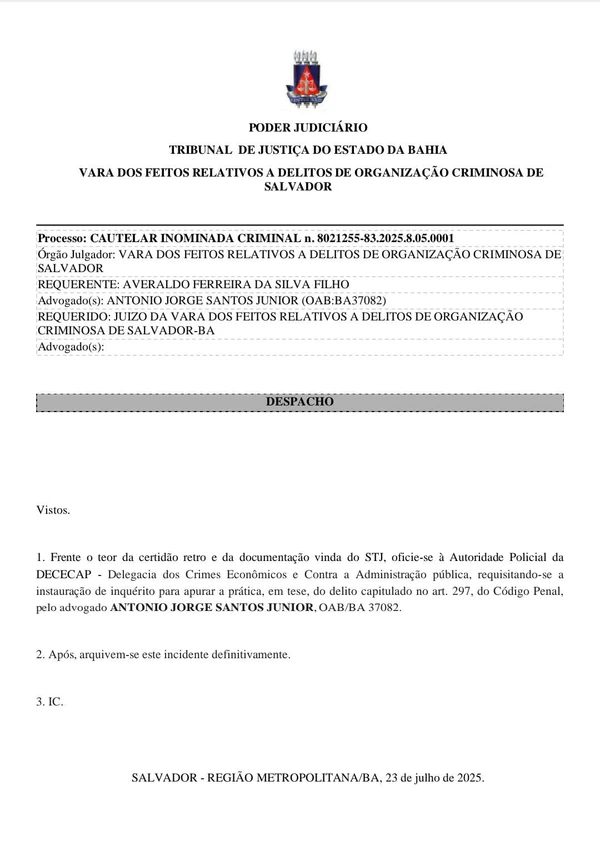 Advogado é investigado por uso de alvará falso para soltar traficante por Reprodução