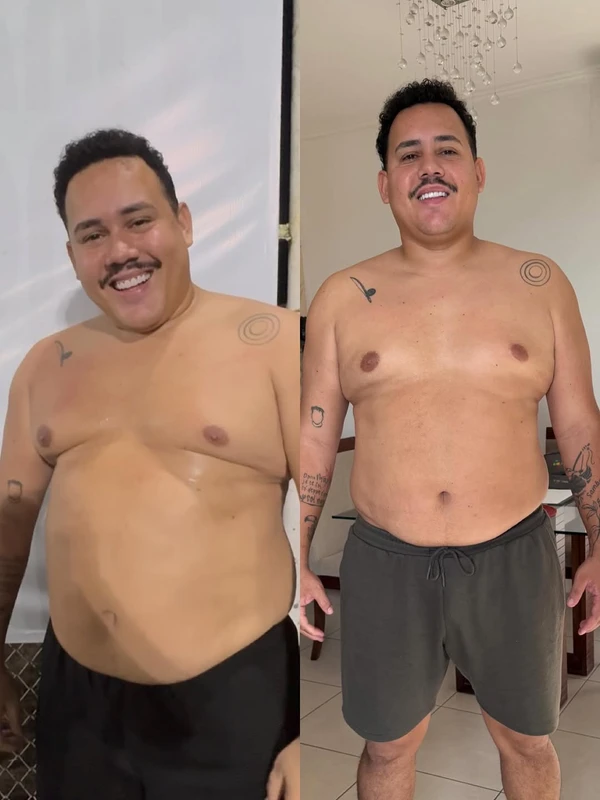 Antes e depois de Lucas Buda por Reprodução/Instagram