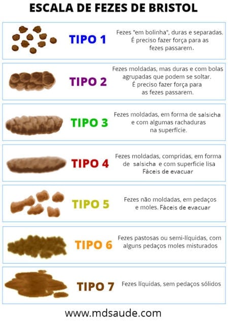 Tipos de fezes  por Reprodução / MDSaúde 