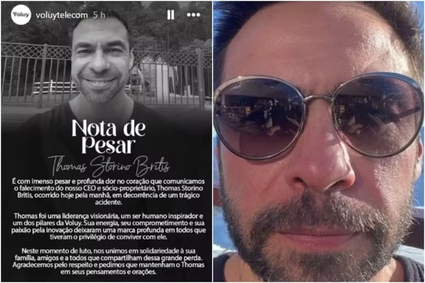 Empresário Thomas Storino Britis, de 44 anos, morreu na manhã deste sábado (2) durante um salto de paraquedas