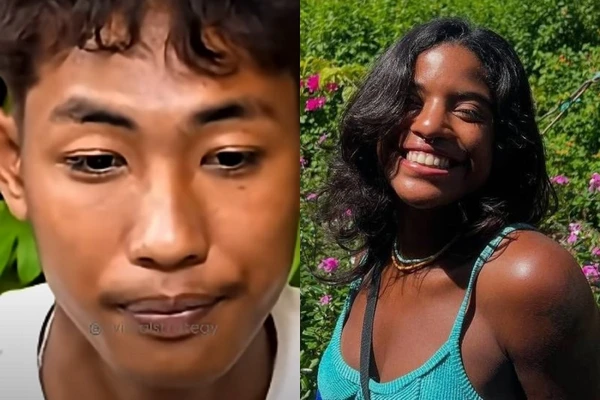 O guia Ali Musthofa e Juliana Marins