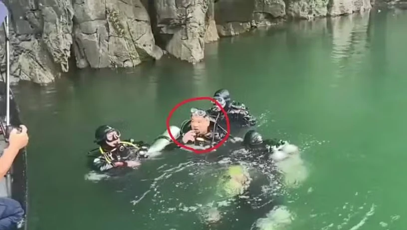 Imagem - Mergulhador é resgatado após cinco dias preso em caverna submersa