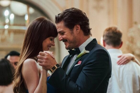 Dakota Johnson e Pedro Pascal em "Amores Materialistas"   por Divulgação/A24