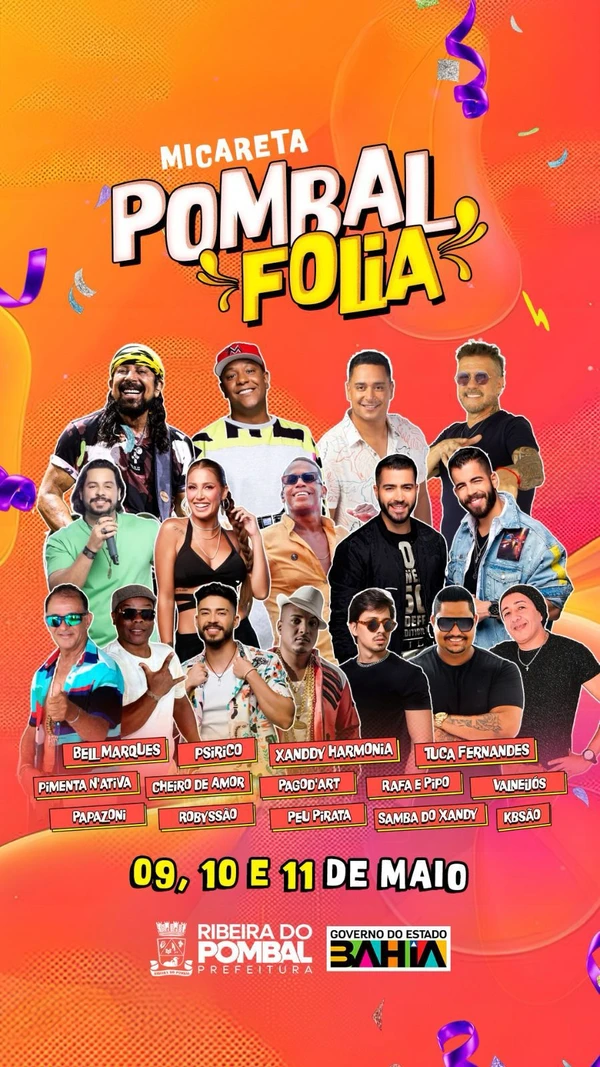 Divulgação do evento "Micareta Pombal Folia" com Xanddy Harmonia e Samba do Xandy por Divulgação