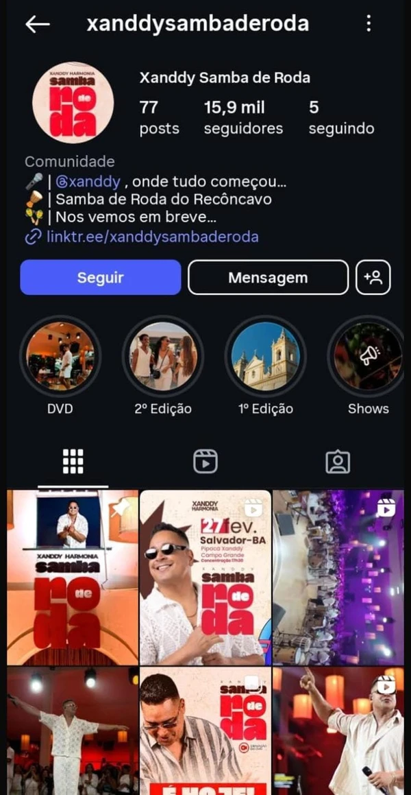 Novo projeto de Xanddy Harmonia: "Xanddy Samba de Roda" por Reprodução