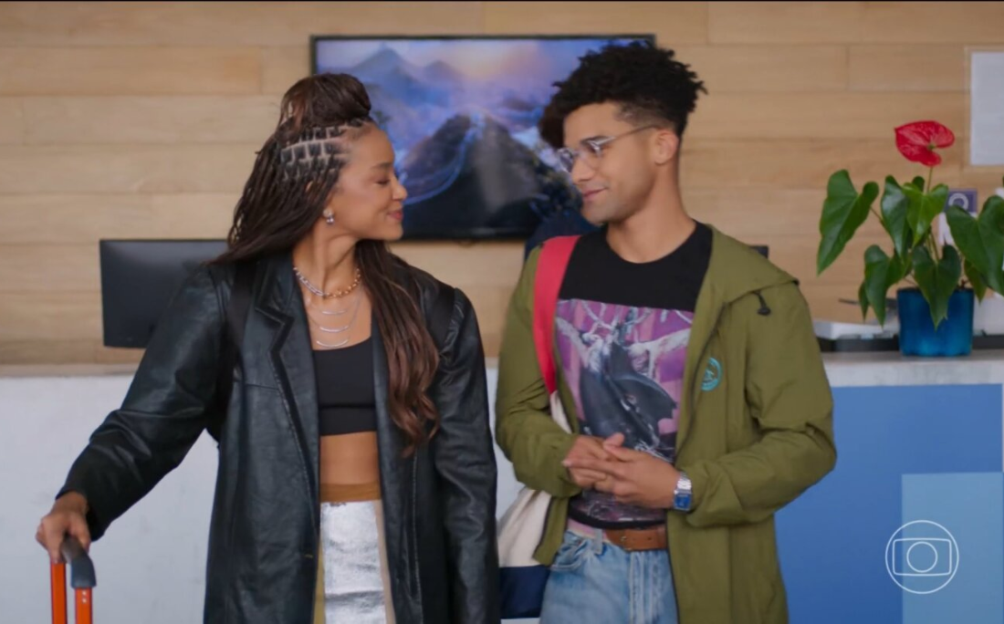 Olívia (Jéssica Luz) e Sardinha (Lucas Leto) em Vale Tudo por Reprodução