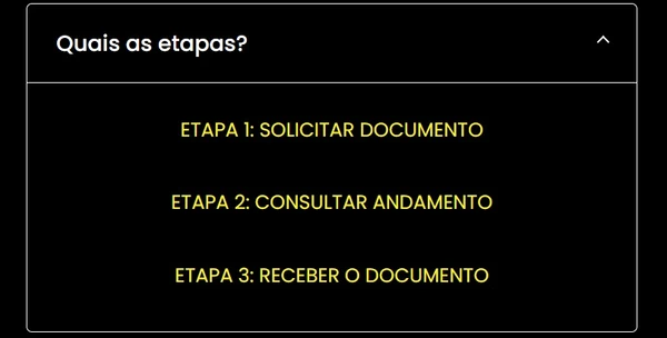 3º Clicar na primeira opção: solicitar documento  por Captura de tela 