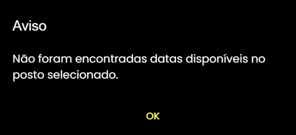 Se conseguir agendar, o usuário só precisa ir na data até o posto com os documentos em mãos. Depois acompanhar a entrega e voltar ao local para pegar o documento. Os cidadãos, no entanto, têm reclamado da falta de datas para o serviço  por Captura de tela 