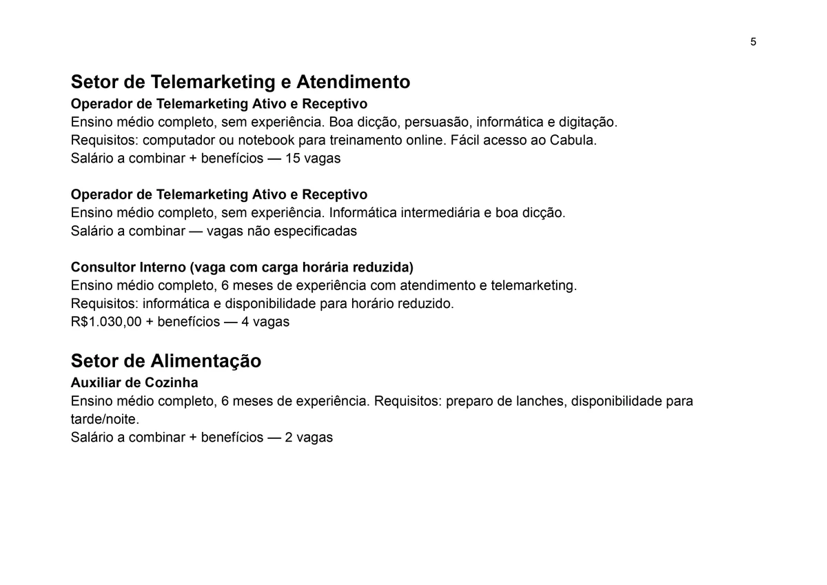 Veja quais são as vagas disponíveis por Reprodução