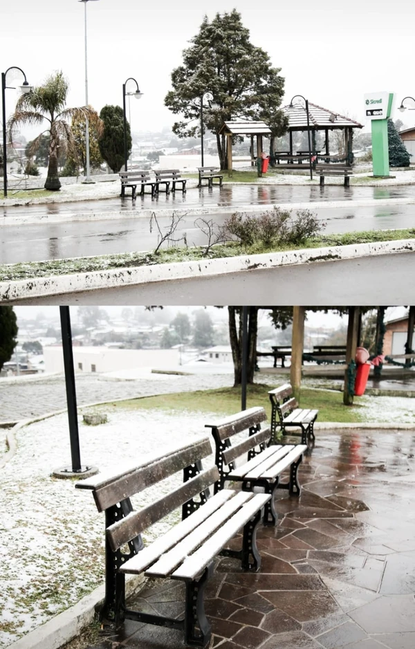 Neve volta a cair em duas cidades brasileiras e sensação térmica fica abaixo de 0º por Reprodução