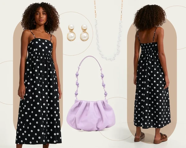 Looks com estampa de poá por Reprodução