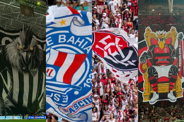 Mosaicos e bandeirões de Atlético-MG, Bahia, Vitória e Flamengo
