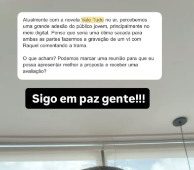 Mensagem exibida